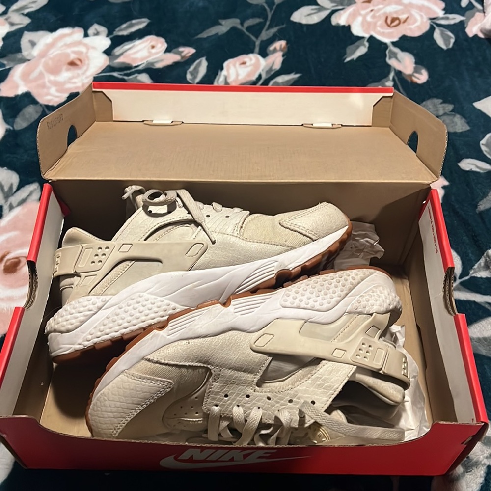 Nike; huaraches, [white and cream]